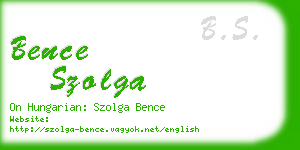 bence szolga business card